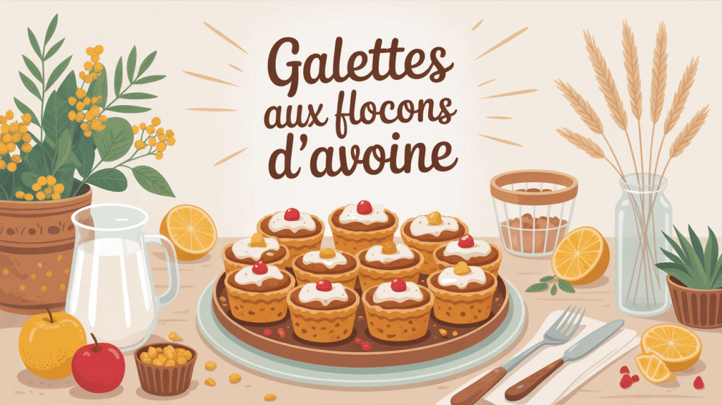 Galettes au flocons d'avoine sur table familiale en matinée