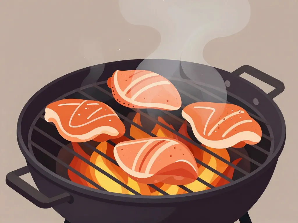 cuisson filet de poulet au barbecue juteux sur la grille