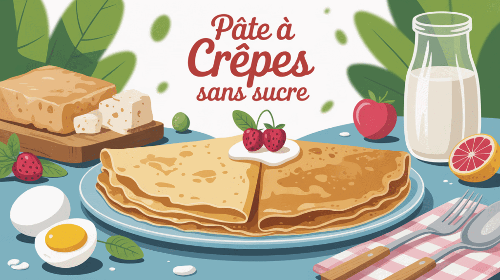 pâte a crêpes sans sucre illustration assiette crêpes moelleuses ingrédients naturels