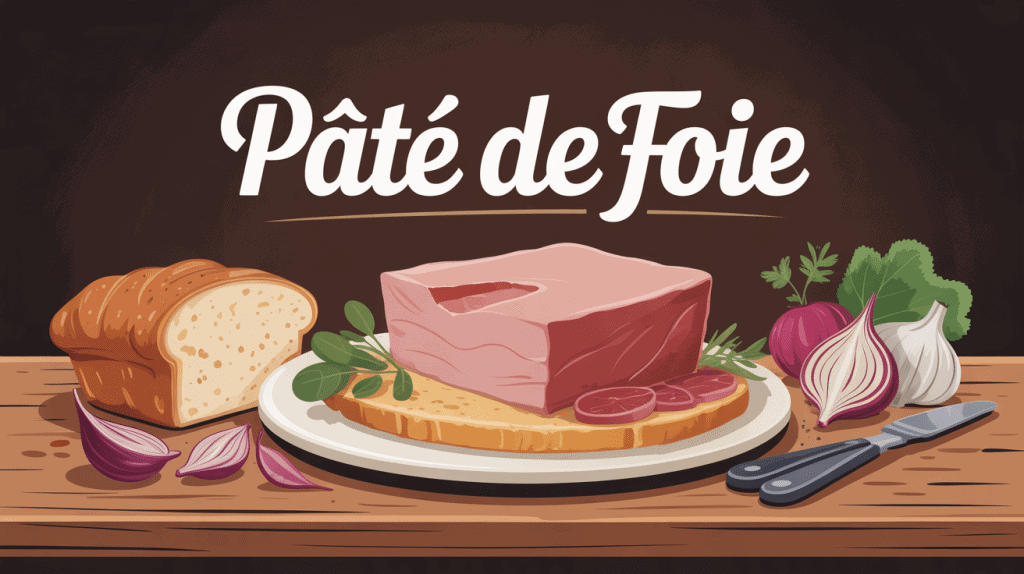 illustration paté de foie sur pain, ambiance conviviale