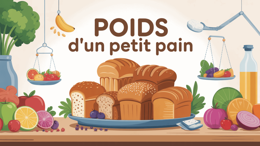 Poids d un petit pain illustration centrale avec balance et petits pains