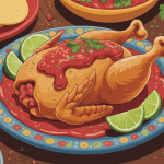 poulet tinga en sauce tomate et tortillas