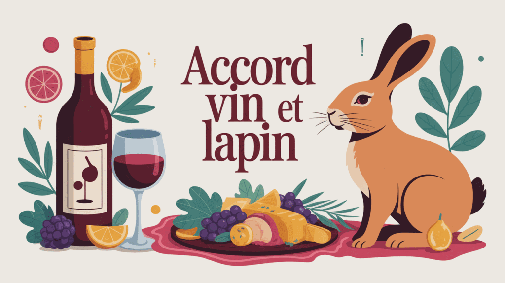 accord vin et lapin illustration moderne