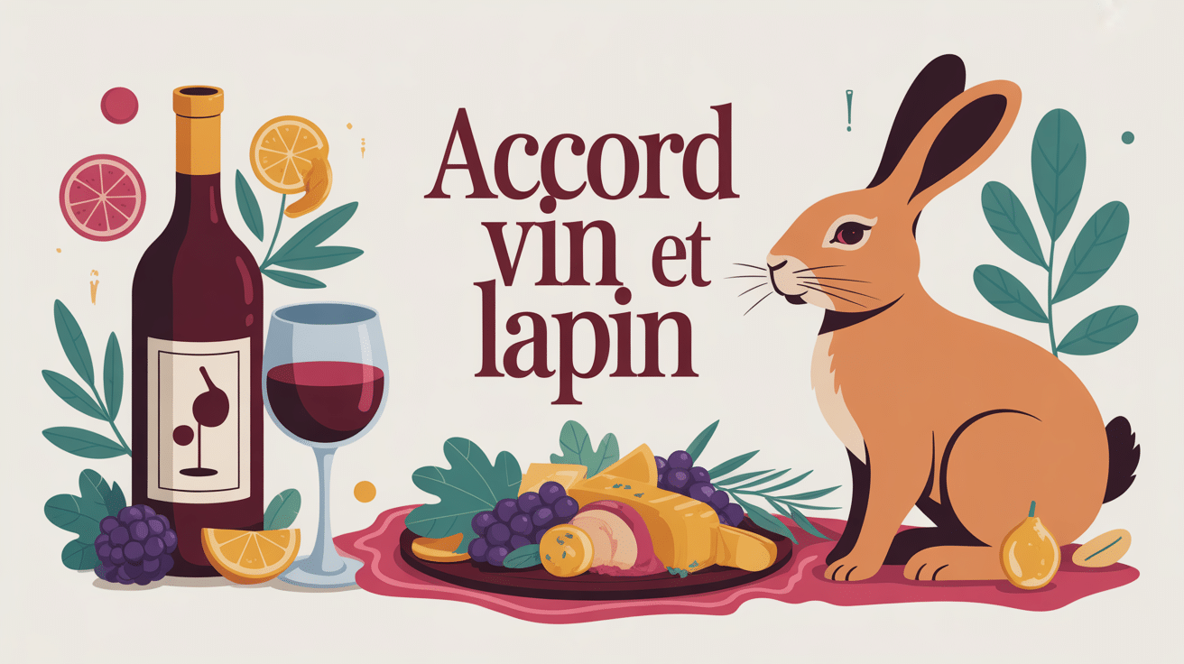 accord vin et lapin illustration moderne