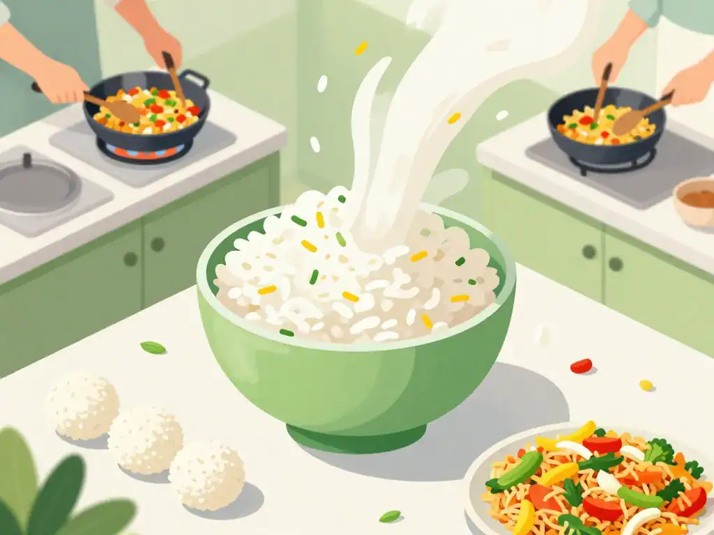 Recette avec des restes de riz en plats rapides