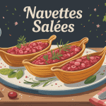 navettes salées moelleuses apéritif avec garnitures sur plateau