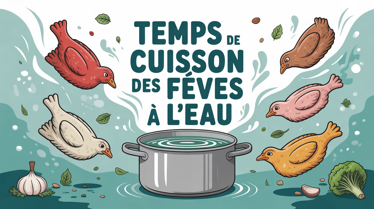 Illustration vectorielle temps de cuisson des feves à l'eau