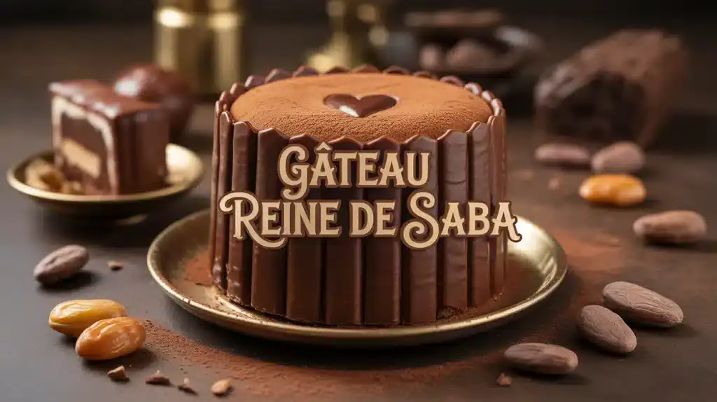Gâteau Reine de Saba avec croûte craquelée et cœur fondant