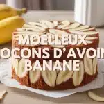 gâteau moelleux flocons d avoine banane sur table en bois