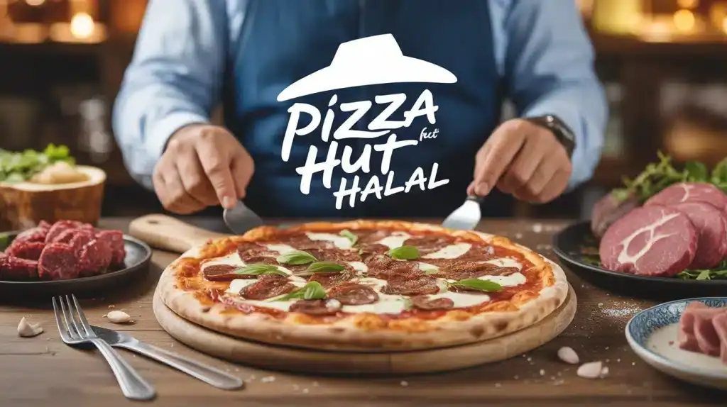 Pizza Hut halal pizza gourmande avec symboles halal