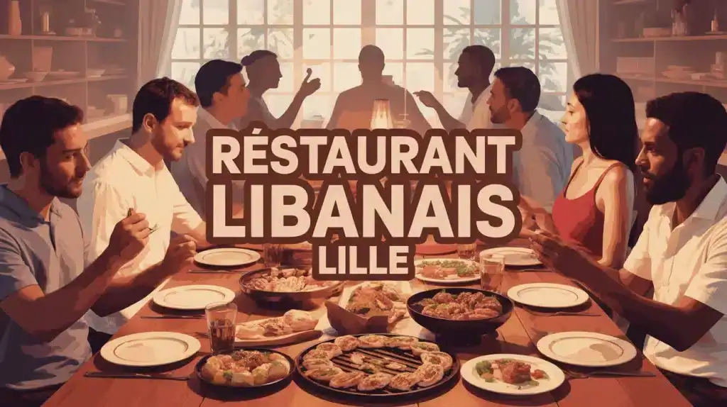 table conviviale avec mezzés et grillades restaurant libanais Lille