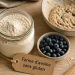 Farine d avoine sans gluten 20 ppm : bocal de farine et pâte en pâtisserie