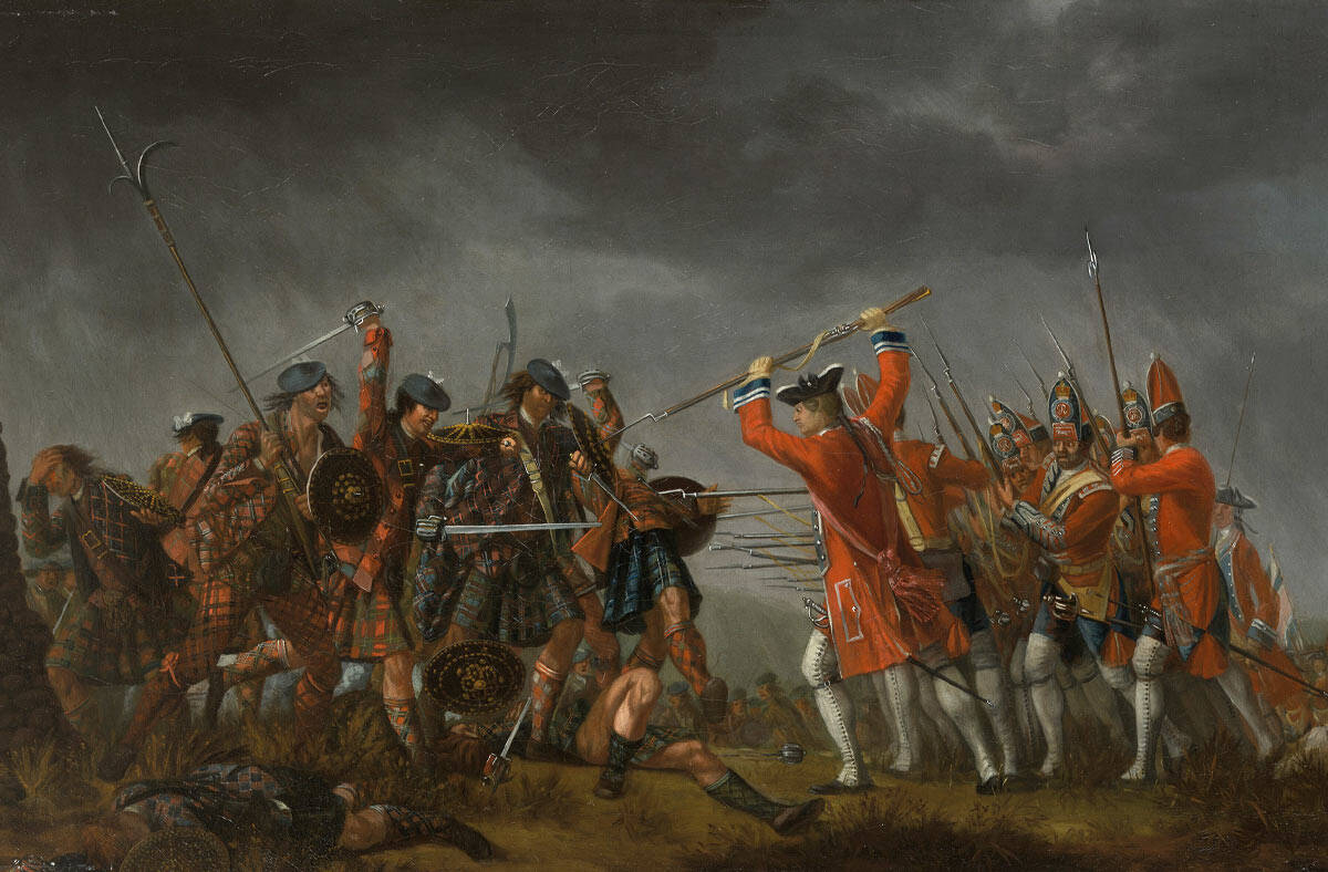 An Incident in the Rebellion of 1745, an oil on canvas, painting by David Morier depicting the 1746 Battle of Culloden