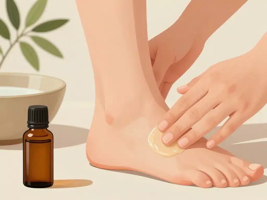 application sûre huile essentielle tea tree cors au pied