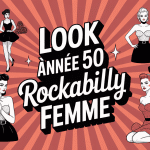 look année 50 rockabilly femme silhouettes pin-up accessoires