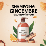 shampoing gingembre repousse cheveux avis bouteille racines illustration