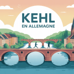 vue transfrontalière allemagne kehl pont rhin centre-ville