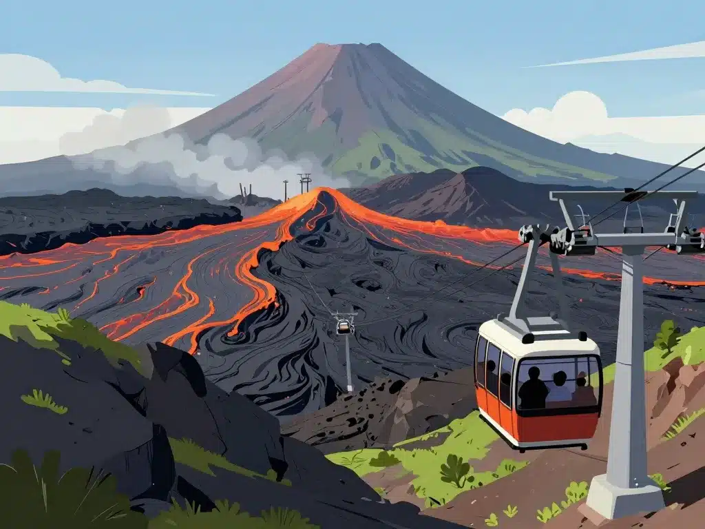 téléphérique etna expérience cabine et panorama