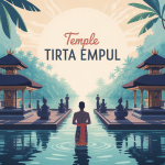 illustration vectorielle du temple tirta empul ambiance purification
