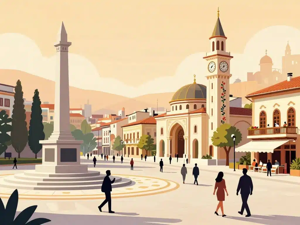 visiter tirana en 3 jours centre historique illustration
