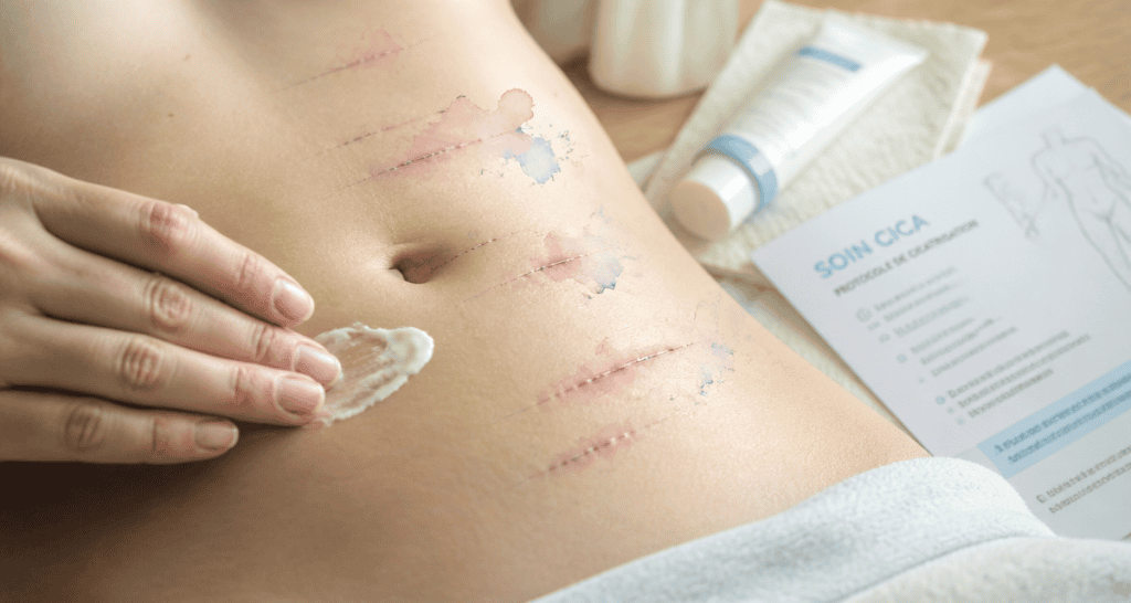 cicatrice sleeve avant après abdomen crème