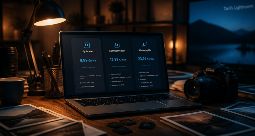 lightroom prix comparaison formules sur bureau