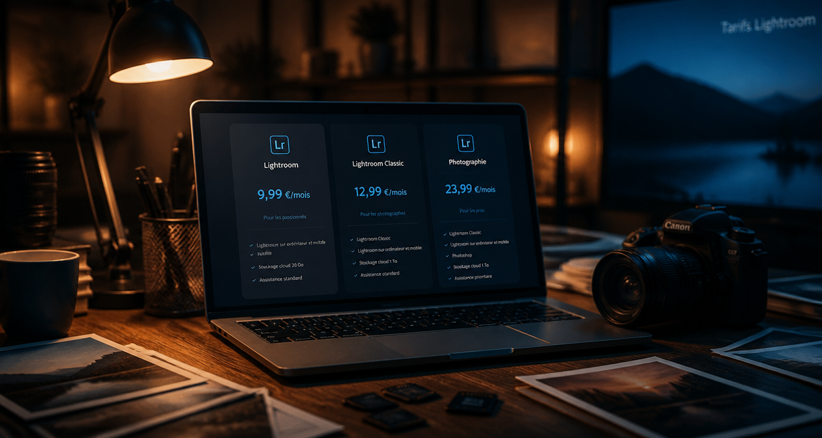 lightroom prix comparaison formules sur bureau
