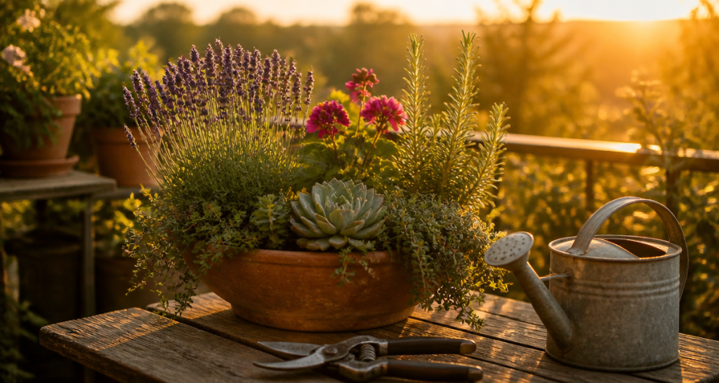 outils jardinier facile sur terrasse