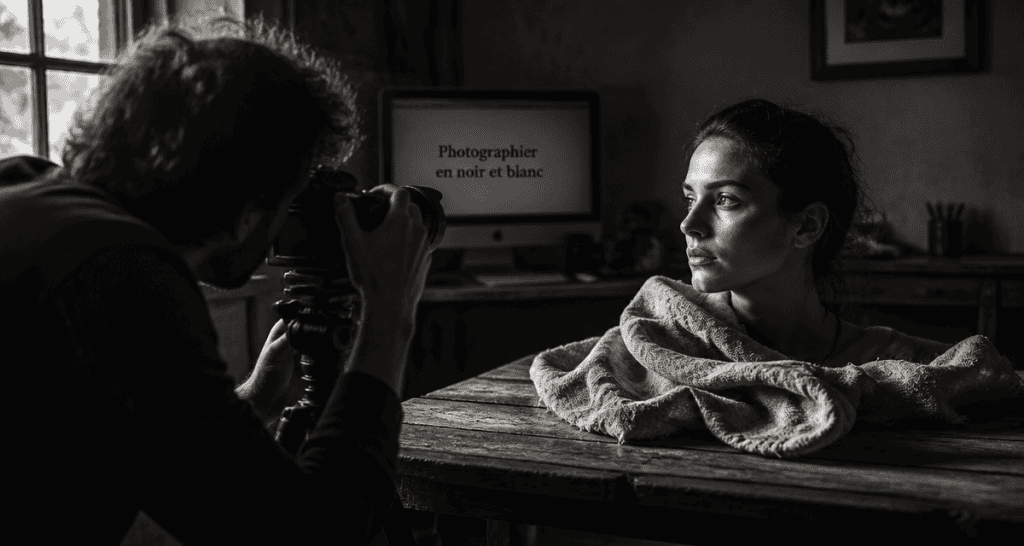 photographier en noir et blanc portrait clair-obscur