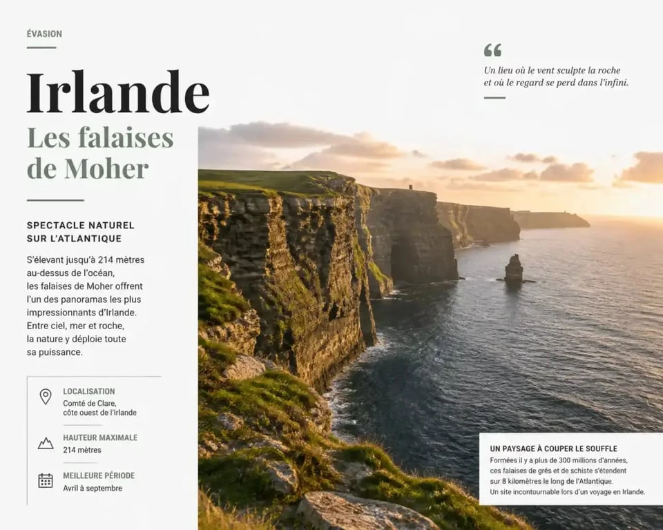 Falaises de Moher, incontournable à visiter en Irlande