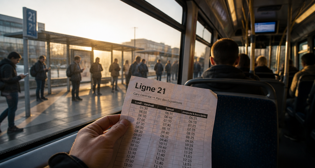 plan horaires 21 ligne bus urbain