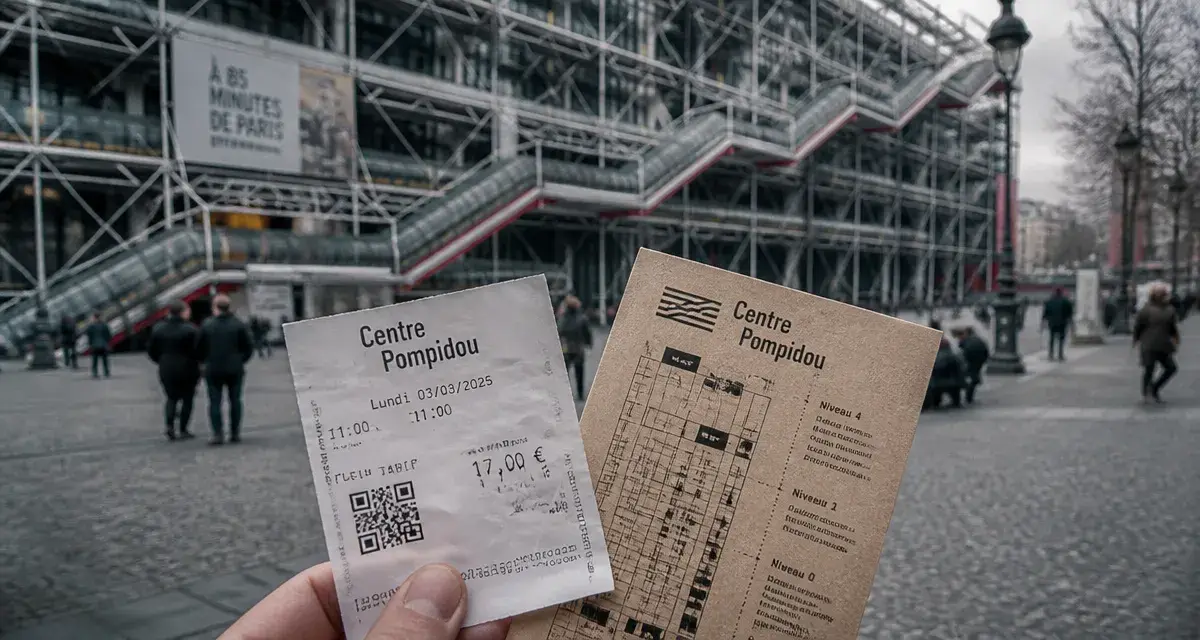 Musées ouvert le lundi à paris : plan de musée et billet daté