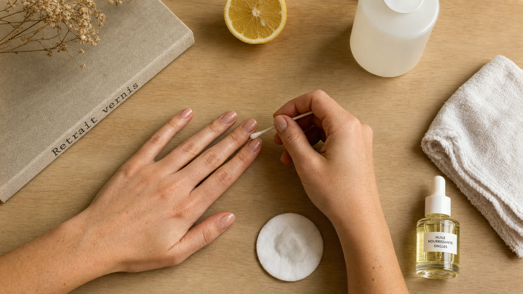 Comment retirer du vernis sans dissolvant avec alcool à 90° et citron