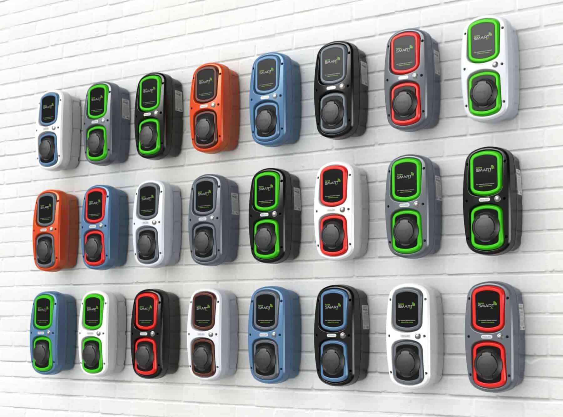 Home EV charging units for efficient electric vehicle charging.