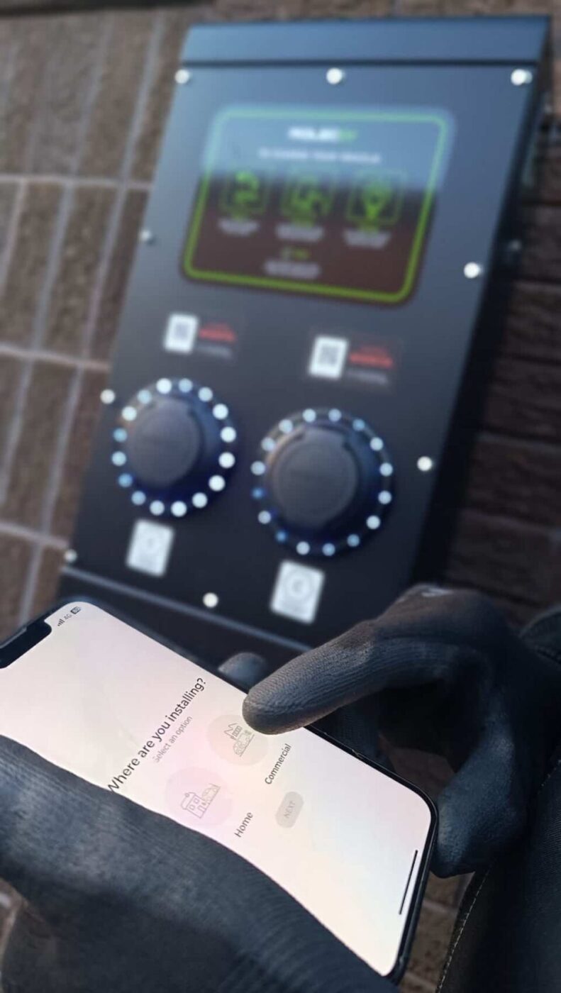EV Charging Site Survey Panel with control dials and digital display.