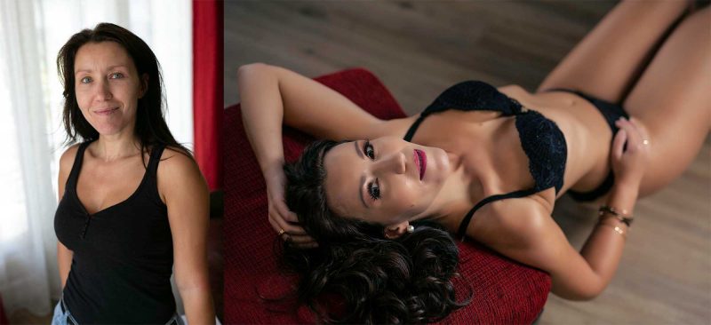 avant après séance photo boudoir
