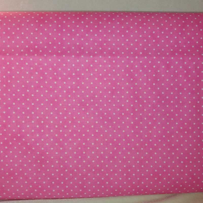Makower Dot 100% premium Cotton 44" Pink with white dots