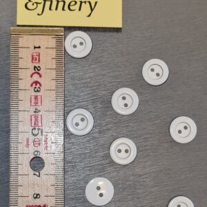 Button white with black line 14mm, per piece