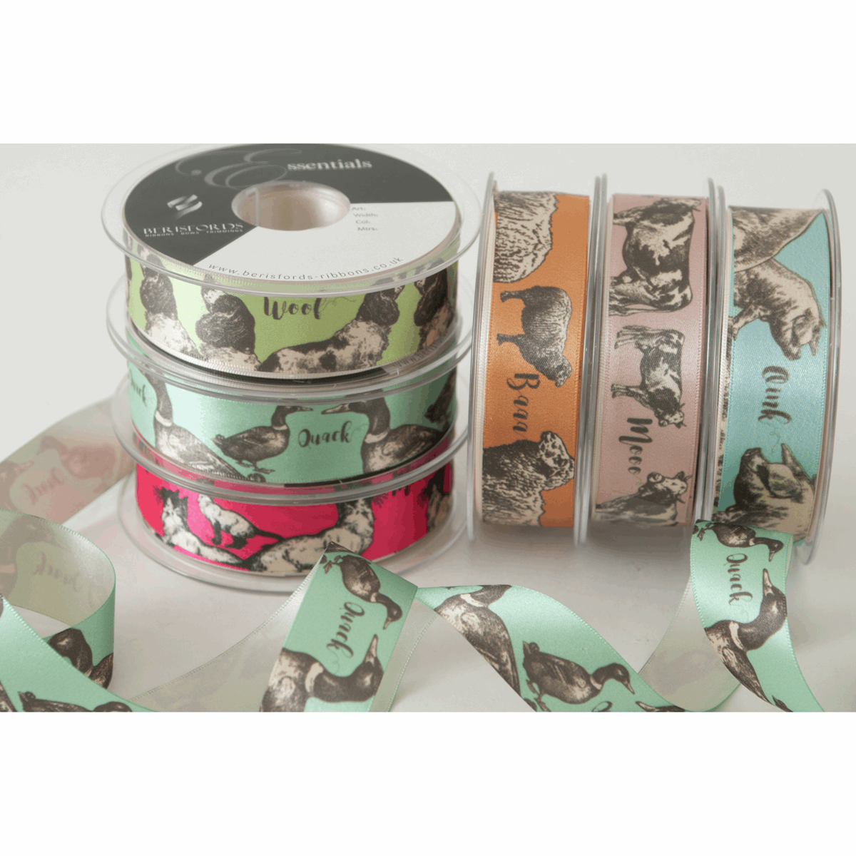 Cats on Raspberry Satin Ribbon 25mm per 1/2 metre - Image 3