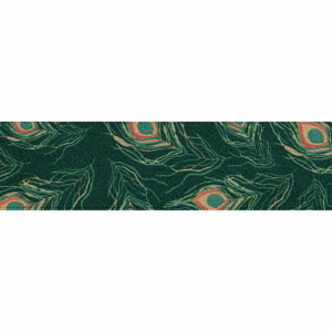 Peacock Feathers Ribbon Green Satin 15mm per 1/2 metre