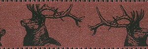 Stag Heads on Dusky Pink Satin Ribbon 25mm per 1/2 metre