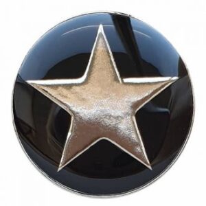 Dill Metal Shank Buttons - Black with Silver Star 20mm, per piece *