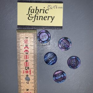 Button shimmery purple and blue, 18mm, per piece