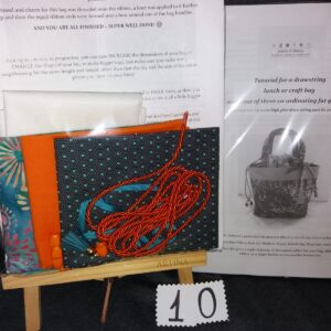 Lunch drawstring and handles bag kit teal rainbow orange *