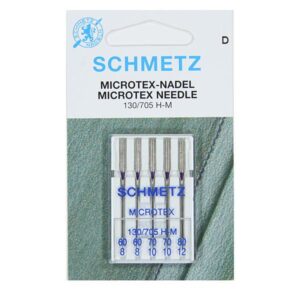 Microtex sewing machine Needles - Assorted 60-80 - Schmetz