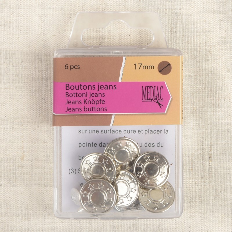 Jeans buttons - Nickel - 17mm - 6pcs