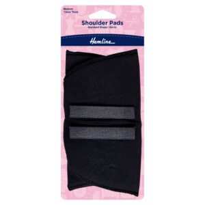 Black Shoulder Pads Standard Set-in MEDIUM