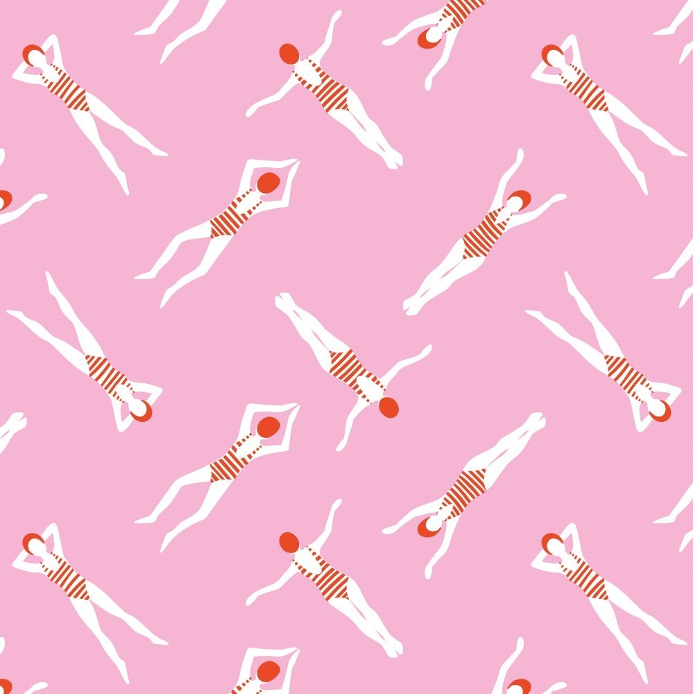 At the Beach Pink Cotton Viscose Mix 142cm, 114 gsm, per 1/2m - Image 2