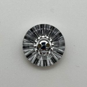 Large Plastic Diamanté Style Silver and Transparent, 2-hole buttons - 13mm, per piece *