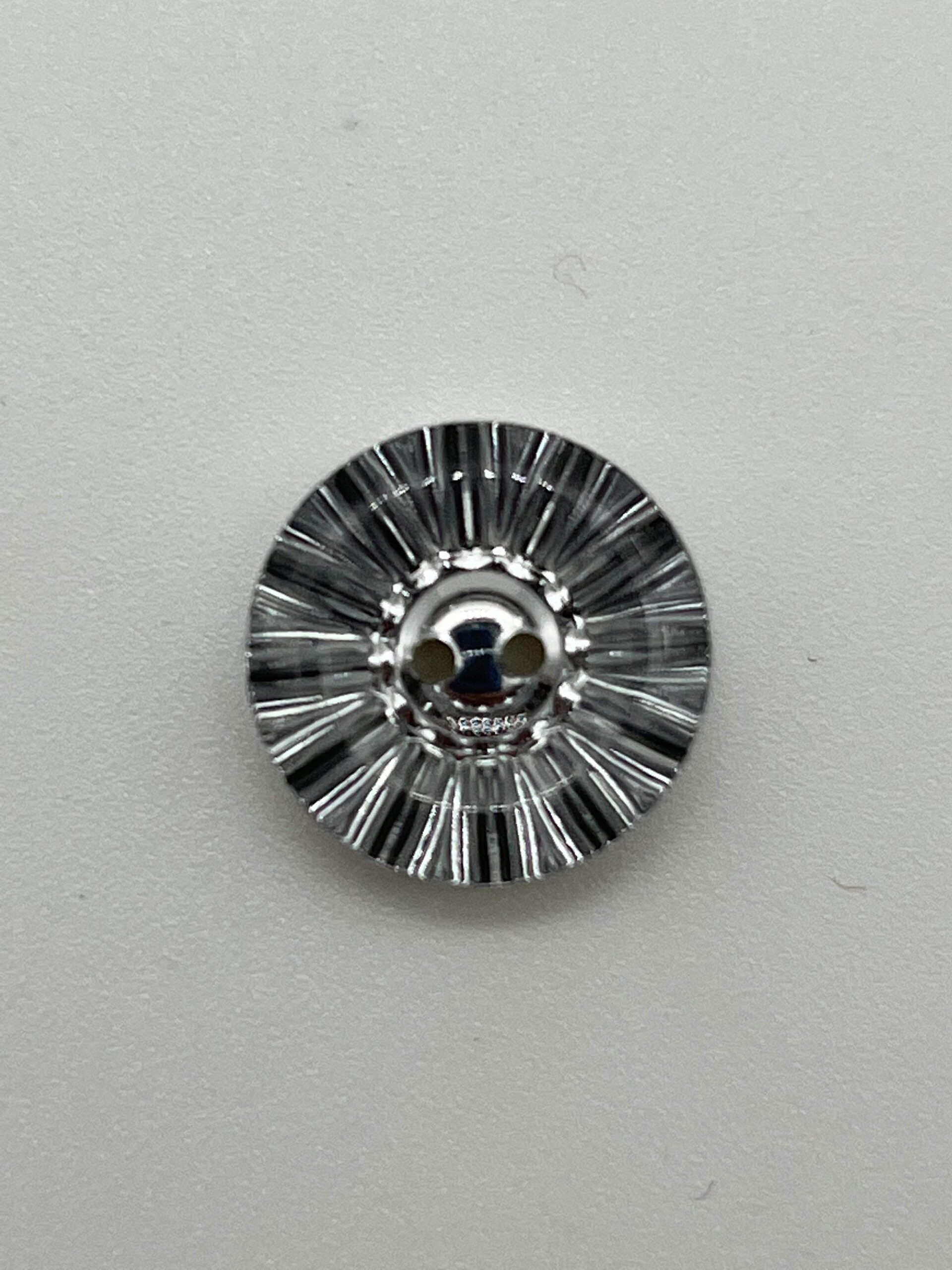 Large Plastic Diamanté Style Silver and Transparent, 2-hole buttons - 18mm, per piece *